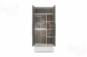 Шкаф 2-х створчатый Нильс Дуб Эльза/Темно-Серый Лофт