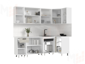 Кухня Рио New угловая 2,4*1,0 м Крафт белый