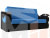 Прямой диван Меркурий 140 (Голубой\Черный)
