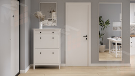 Тумба для обуви из массива Кымор 89 с ящиком, белая