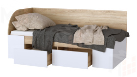 Кровать-софа КР900  Беатрис Сонома-Белый глянец