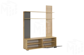 Стенка в гостиную Бери дуб крафт золотой/графит