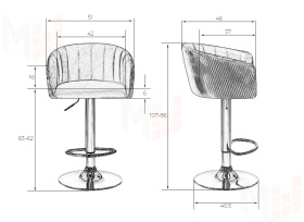 Стул барный DOBRIN DARCY GOLD (песочный велюр (1922-3))