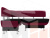 Кухонный угловой диван Альфа левый угол (Черный\Бордовый)
