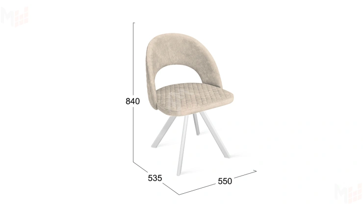 Стул Гэтсби К2 Белый матовый, Велюр Wellmart Dark Beige