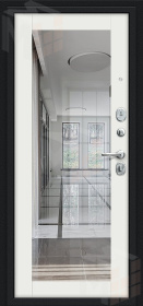 Входная металлическая дверь Флэш с зеркалом Off-white