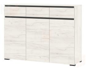 Комод  ГРЕТТА  3С3Я  Дуб Крафт белый - Антрацит