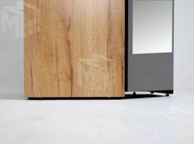 Шкаф угловой с зеркалом Ольга-Лофт 9.2 Дуб Крафт Золотой/Темно-Серый