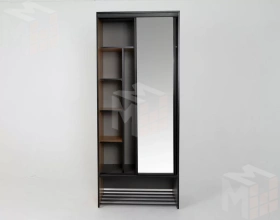 Шкаф-купе с зеркалом Ольга-Лофт 10 Дуб Крафт Золотой/Темно-Серый