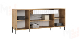 Комод Оливия (дуб крафт/браш вайт) ножки металл