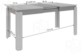 Стол обеденный раздвижной Гермес 2 белое дерево/дуб крафт золотой