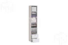  Шкаф комбинированный Гламур белый/белый глянец