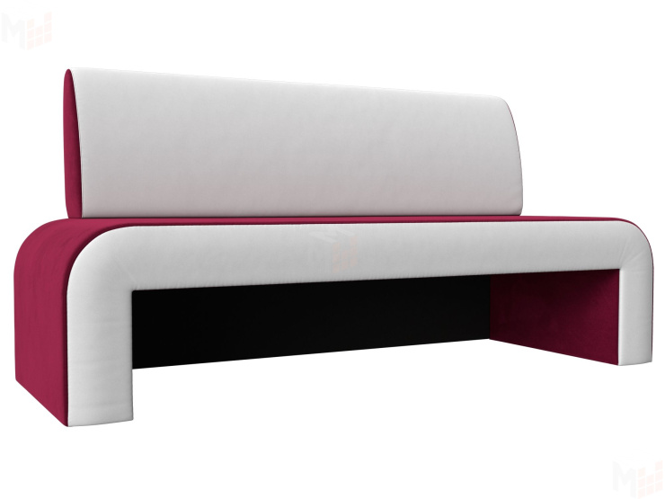 Кухонный прямой диван Кармен (Бордовый\Белый)