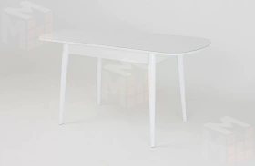 Стол раскладной Хоста с цилиндрическими опорами Белый