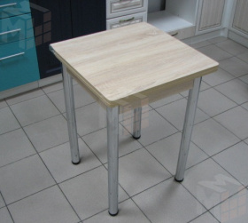 Стол Ломберный поворотно-раскладной 580*580 (сонома), ножки хром