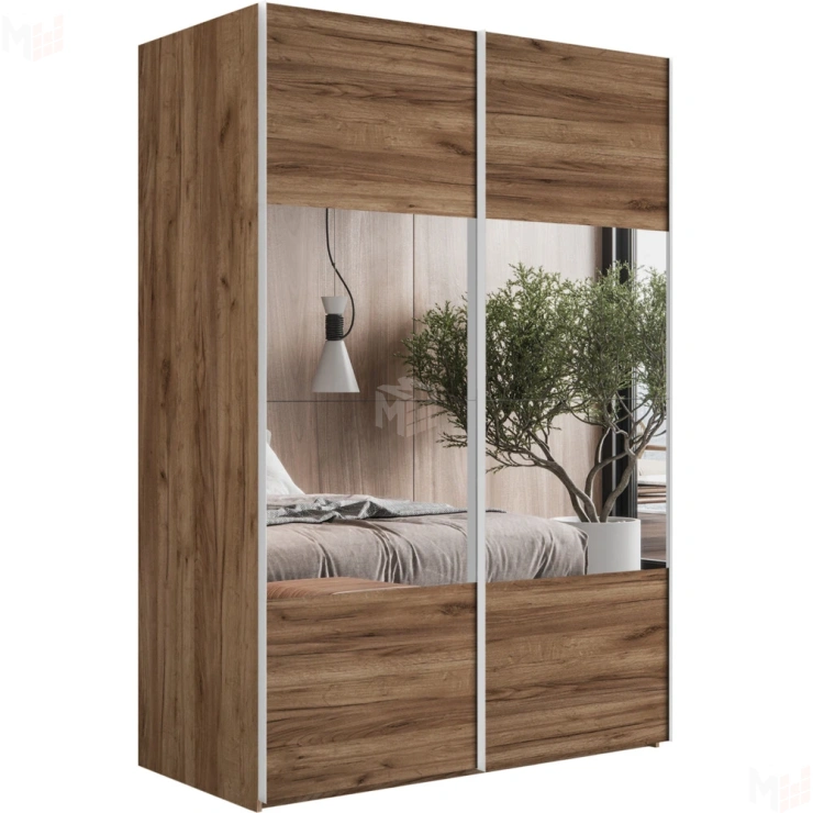 Шкаф-купе Эста 2-х дверный (4 ЛДСП / 4 Зеркала) 160 см.