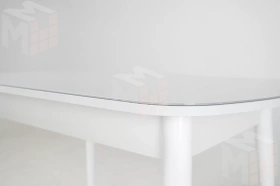 Стол раскладной Хоста с цилиндрическими опорами Белый