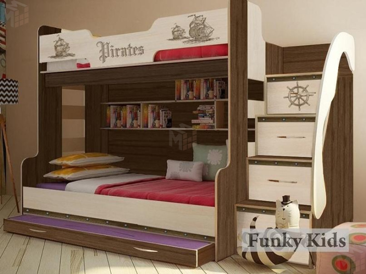Кровать Пираты для троих детей ПР-21