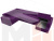 П-образный диван Майами правый угол (Фиолетовый\Черный\Фиолетовый)