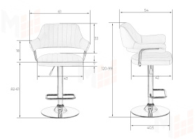 Стул барный DOBRIN CHARLY GOLD (красный велюр (MJ9-45))