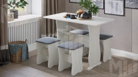 Обеденная группа тип 1 - МФ-101.006 Дуб крафт белый, Велюр Серый