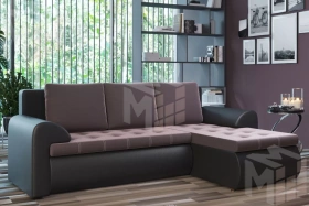 Угловой диван Ванкувер (правый)  Коричневый, Черный