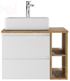 Тумба подвесная под умывальник "Joy 46" Frost 70 с двумя ящиками В2 Домино