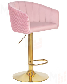 Стул барный DOBRIN DARCY GOLD (розовый велюр (1922-16))