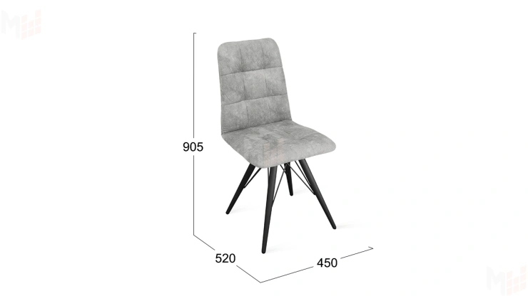 Стул Аспен К3 Черный муар, Велюр Wellmart Silver