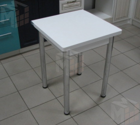 Стол Ломберный поворотно-раскладной 580*580 (белый), ножки хром