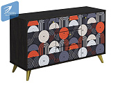 Комод Фьюжн Арт КМ-003 камень угольный/Vinil