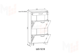 Обувница ШО-52 В Ясень Шимо Светлый