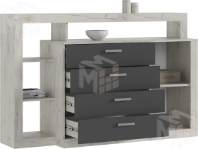 Комод Ангара (крафт белый/графит)