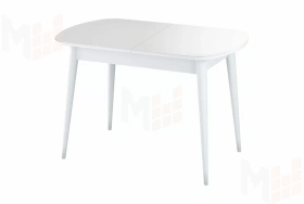 Стол раскладной Хоста с цилиндрическими опорами Белый