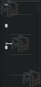 Входная металлическая дверь Thermo Лайн Букле черное/Cappuccino Veralinga