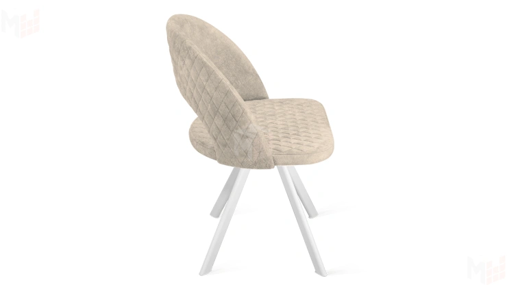 Стул Гэтсби К2 Белый матовый, Велюр Wellmart Dark Beige