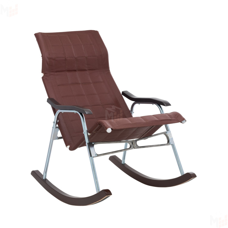 Кресло-качалка складная "Белтех", к/з коричневый (Металл/Коричневый)