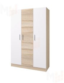 Шкаф Леси 3-х створчатый (сонома/белый) без зеркал