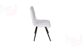 Стул Бруно (конус Т3) Черный муар матовый, Кожзам Белый