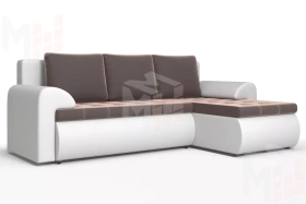 Угловой диван Ванкувер (правый)  Белый, Коричневый