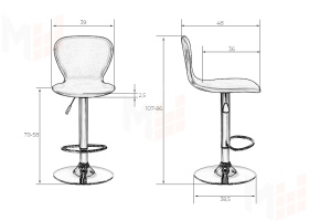 Стул барный DOBRIN ELISA (чёрный)