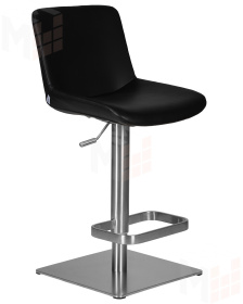 Стул барный DOBRIN ALDO (черный PU YP33-19, основание из нержавеющей стали)