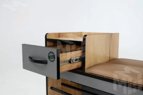 Тумба Ольга-Лофт 5 Дуб Крафт Золотой/Темно-Серый