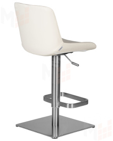 Стул барный DOBRIN ALDO (белый PU P23, основание из нержавеющей стали)