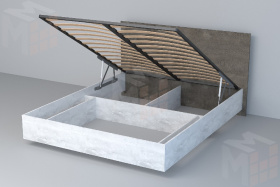 Кровать 031 Эго Бетон Светлый/Камень Темный (ЛДСП) ПМ 1400х2000