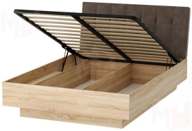 Кровать КРС-1400 СОНАТА с подъёмным механизмом Дуб Сонома - велюр JAVA