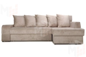 Диван угловой Марго Бежевый Правый Велюр