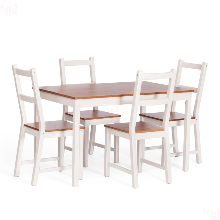 Обеденная группа Соната стол и 4 стула Sonata dining set антик/белый