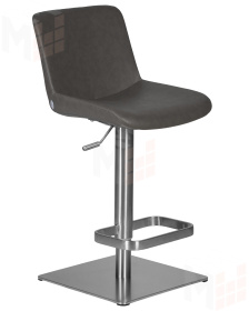 Стул барный DOBRIN ALDO (серый PU YP4, основание из нержавеющей стали)