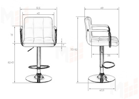 Стул барный DOBRIN KRUGER ARM (чёрный)